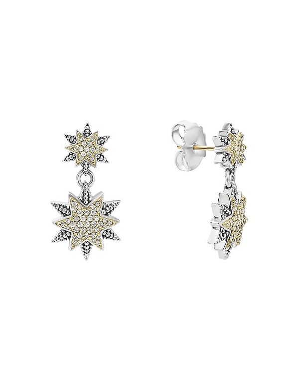 【送料無料】 ラゴス レディース ピアス・イヤリング アクセサリー 18K Gold & Sterling Silver North Star Diamond Double Drop Earrings White/Silver