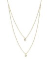 yz ]C`bR fB[X lbNXE`[J[Ey_ggbv ANZT[ 14K Yellow Gold Diamond Princess & Round Layered Pendant Necklace 16-18