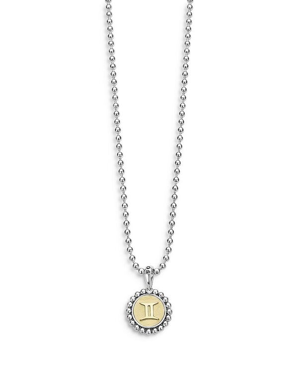 【送料無料】 ラゴス レディース ネックレス・チョーカー・ペンダントトップ アクセサリー Sterling Silver and 18K Yellow Gold Signature Caviar Zodiac Pendant Necklace 16