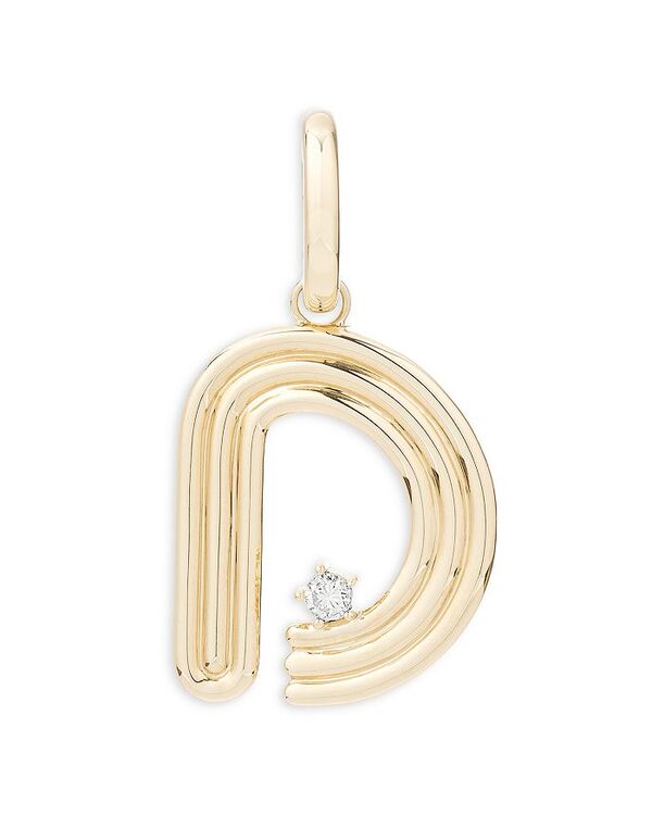 yz AfBi C^[ fB[X lbNXE`[J[Ey_ggbv ANZT[ 14K Yellow Gold Groovy Diamond Initial Pendant D