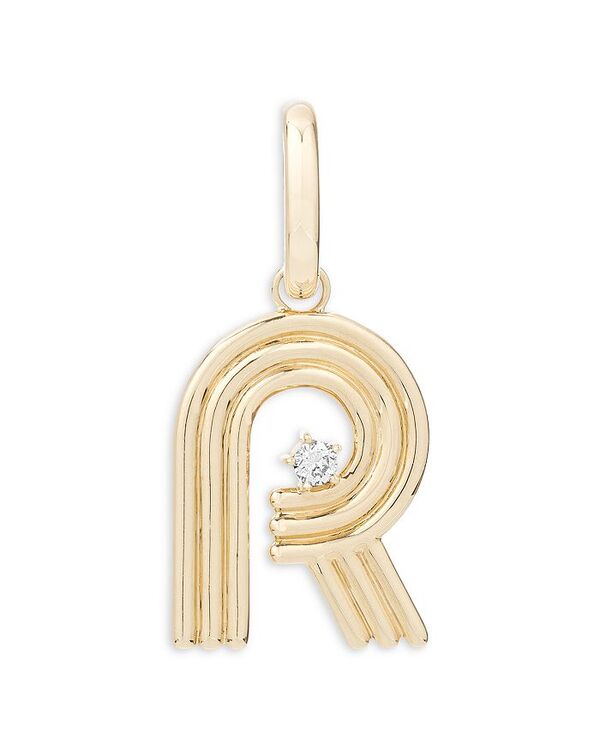 yz AfBi C^[ fB[X lbNXE`[J[Ey_ggbv ANZT[ 14K Yellow Gold Groovy Diamond Initial Pendant R