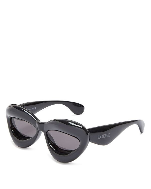楽天ReVida 楽天市場店【送料無料】 ロエベ レディース サングラス・アイウェア アクセサリー Fashion Show Inflate Cat Eye Sunglasses 55mm Black/Gray Solid