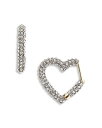 yz oEuo[ fB[X sAXECO ANZT[ Velma Pave Heart Hoop Earrings in Gold Tone White/Gold