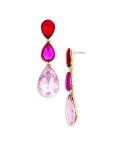 【送料無料】 アクア レディース ピアス・イヤリング アクセサリー Tear Shape Triple Crystal Statement Earrings - 100% Exclusive Pink