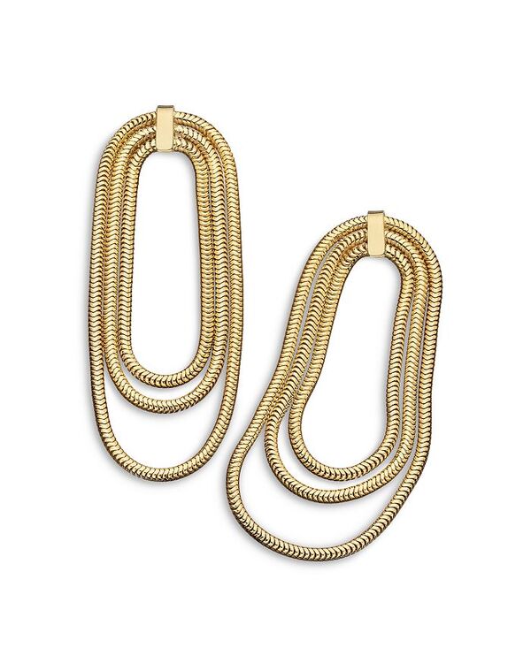 yz WFjt@[Y[i[ fB[X sAXECO ANZT[ Julia Snake Chain Triple Row Drop Earrings in 18K Gold Plated Sterling Silver Gold