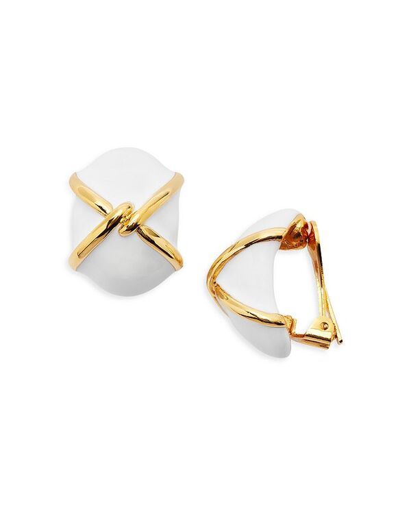 【送料無料】 ケネスジェイレーン レディース ピアス・イヤリング アクセサリー Color Clip On Stud Earrings in 22K Gold Plated White/Gold