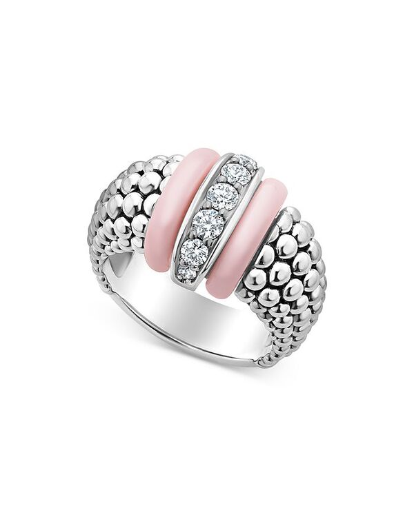 【送料無料】 ラゴス レディース リング アクセサリー Sterling Silver Pink Caviar Diamond & Pink Ceramic Bead Statement Ring Pink/Silver