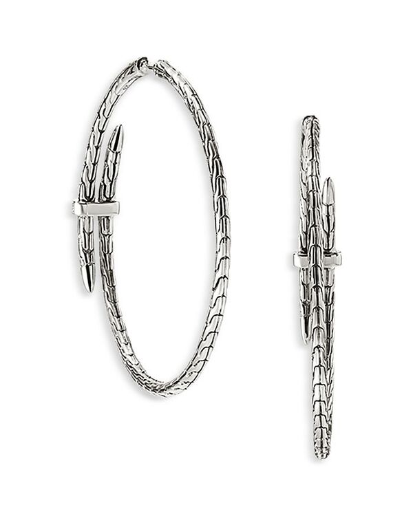 【送料無料】 ジョン・ハーディー レディース ピアス・イヤリング アクセサリー Sterling Silver Diamond Spear Large Hoop Earrings Silver