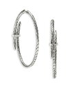 【送料無料】 ジョン・ハーディー レディース ピアス・イヤリング アクセサリー Sterling Silver Diamond Spear Large Hoop Earrings Silver