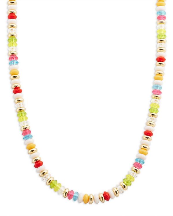 【送料無料】 アクア レディース ネックレス チョーカー ペンダントトップ アクセサリー Multicolor Bead Collar Necklace in 14K Gold Plated 16 -18 - 100 Exclusive Multi