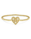 yz o[gRC fB[X uXbgEoOEANbg ANZT[ 18K Yellow Gold Diamond Venetian Princess Heart Beaded Stretch Bracelet Gold