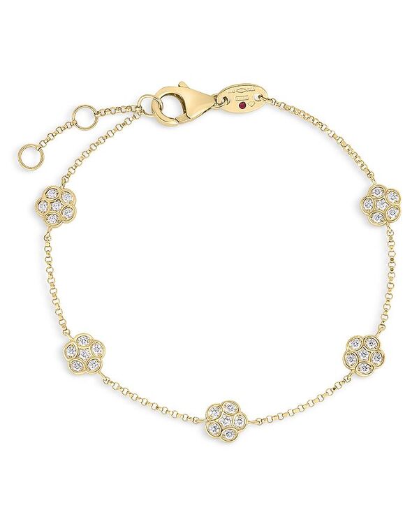 yz o[gRC fB[X uXbgEoOEANbg ANZT[ 18K Yellow Gold Daisy Diamonds by the Inch Chain Bracelet - 100% Exclusive Gold