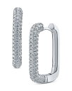 【送料無料】 シージーバイケネスジェイレーン レディース ピアス・イヤリング アクセサリー Pave Rectangle Hoop Earrings Silver