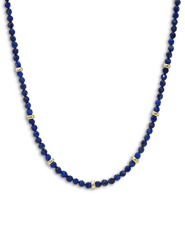 yz ]Gt fB[X lbNXE`[J[Ey_ggbv ANZT[ 14K Yellow Gold Lapis Bead Statement Necklace 16-18