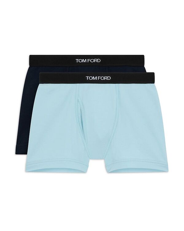 【送料無料】 トム・フォード メンズ ボクサーパンツ アンダーウェア Cotton Blend Boxer Briefs Set of 2 Light Pastel Blue