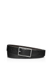 yz VCm[ Y xg ANZT[ Men's Reversible Rectangle Buckle Belt Black/walnut