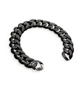 yz xg fI Y uXbgEoOEANbg ANZT[ Men's 18K White Gold & Ceramic Groumette Bracelet with Black Diamond Link Black