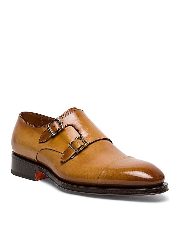 サントーニ ビジネスシューズ メンズ 【送料無料】 サントーニ メンズ ドレスシューズ シューズ Men's Carter Cap Toe Double Monk Strap Dress Shoes Light Brown