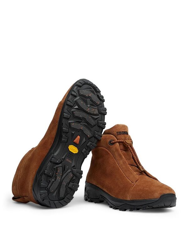 ゼニア メンズ シューズ スニーカー スエード Zegna Men's Suede Triple Stitch Vetta Sneakers Foliage