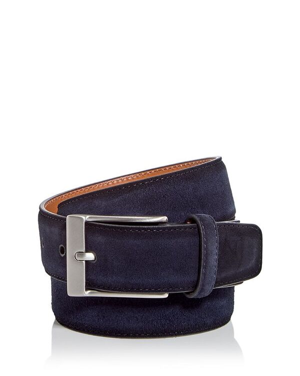 【送料無料】 マグナーニ メンズ ベルト アクセサリー Telante Suede & Leather Belt Navy