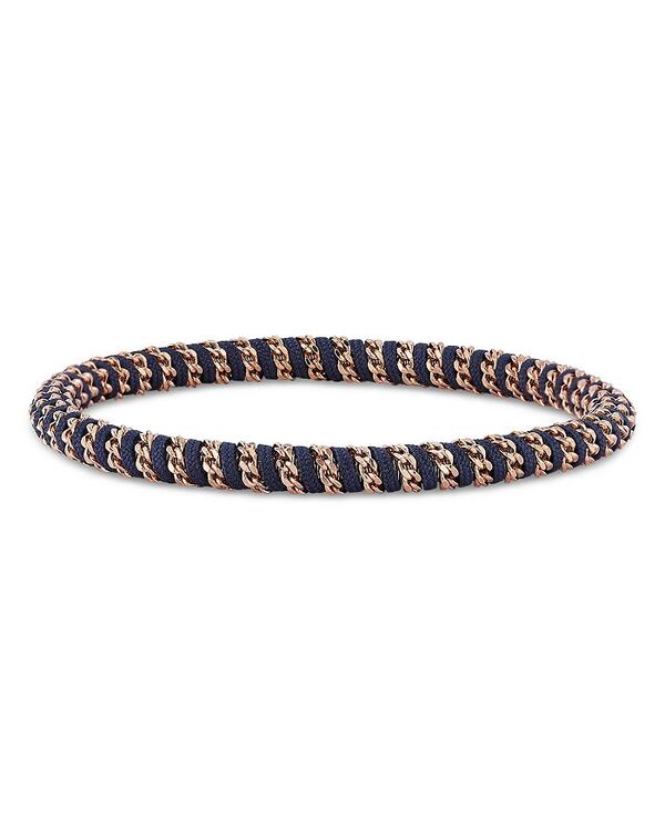 yz xg fI Y uXbgEoOEANbg ANZT[ Men's 18K Rose Gold Gio Navy Blue Nautical Cord Stretch Bracelet Blue/Rose Gold