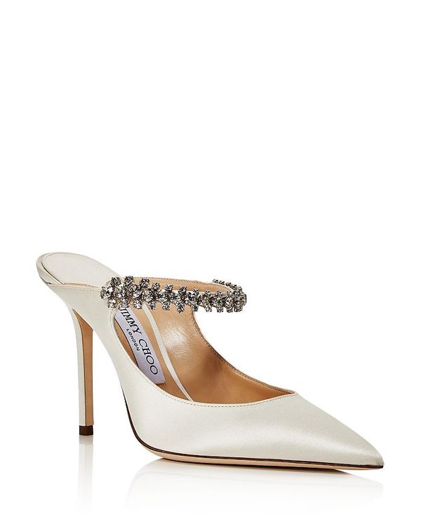 ジミーチュー レディース ヒール シューズ Women's Bing 100 Embellished High Heel Mules - 100% Exclusive Ivory Satin