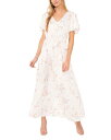 yz BXJ[g fB[X s[X gbvX Printed Flutter Sleeve Maxi Dress New Ivory