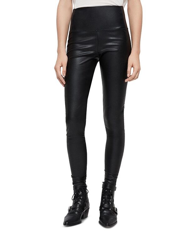 楽天ReVida 楽天市場店【送料無料】 オールセインツ レディース レギンス ボトムス Cora Faux Leather Leggings Black