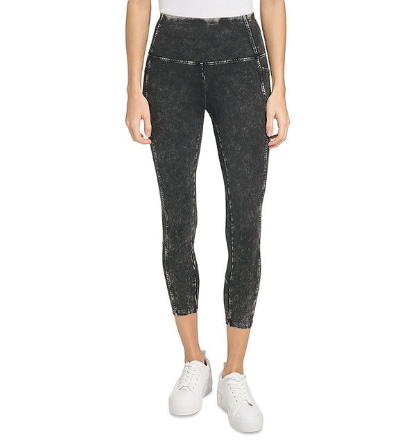 yz }[Nj[[N fB[X MX {gX Mineral Washed Cropped Denim Leggings Black