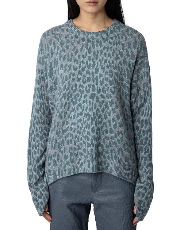 【送料無料】 ザディグ エ ヴォルテール レディース ニット セーター アウター Markus Leopard Print Cashmere Sweater Nuage