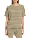  マークニューヨーク レディース Tシャツ トップス Striped Dropped Shoulder Tee Olive Combo