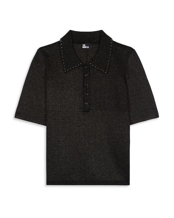 【送料無料】 ザ・クープルス レディース ポロシャツ トップス Stud Detail Polo Shirt Black