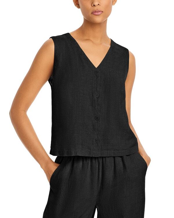  エイリーンフィッシャー レディース ベスト アウター Linen Vest Black