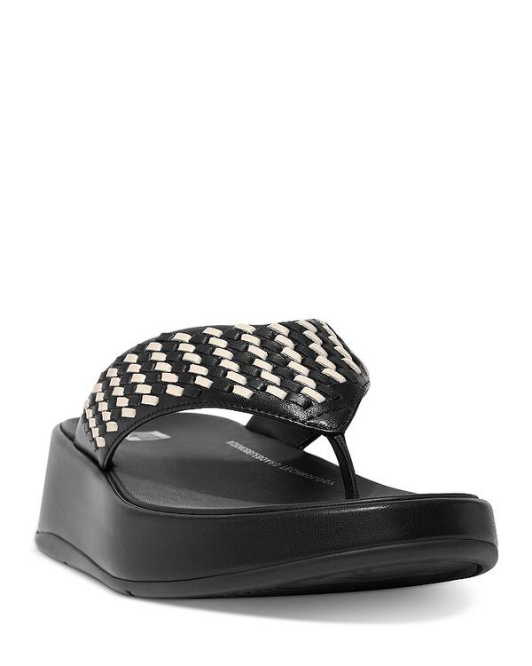 楽天ReVida 楽天市場店【送料無料】 フィットフロップ レディース サンダル シューズ Women's F-Mode Woven Slip On Thong Sandals Black