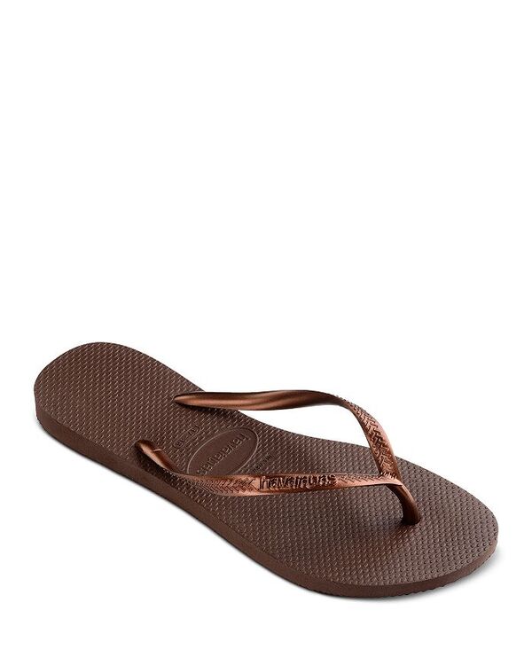 ハワイアナス 【送料無料】 ハワイアナス レディース サンダル シューズ Slim Flip-Flops Dark Brown Metallic