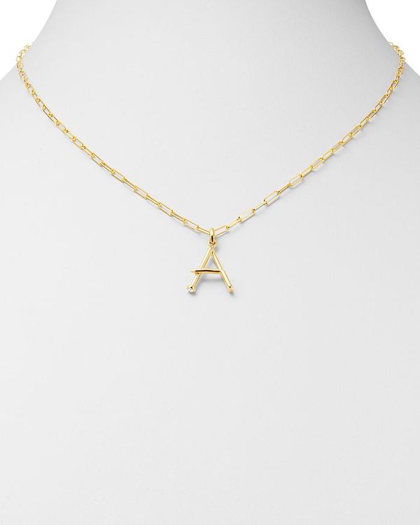 ゾエレフ レディース ネックレス・チョーカー・ペンダントトップ アクセサリー 14K Yellow Gold Large Nail Initial Necklace 18 A/Gold