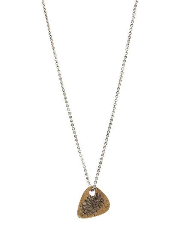 【送料無料】 ジョンバルベイトス レディース ネックレス・チョーカー・ペンダントトップ アクセサリー Sterling Silver & Brass Artisan Metals Guitar Pick Necklace 24" Brown/Silver