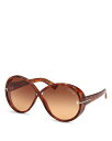 【送料無料】 トム・フォード レディース サングラス・アイウェア アクセサリー Edie 02 Round Sunglasses 64mm Havana/Bro...