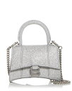 ハンドバッグ 【送料無料】 バレンシアガ レディース ハンドバッグ バッグ Hourglass Mini Glitter Top Handle Bag Silver Glitter/Silver