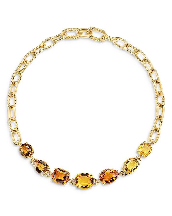 【送料無料】 デイビット・ユーマン レディース ネックレス・チョーカー・ペンダントトップ アクセサリー Marbella Chain Necklace in 18K Yellow Gold with Citrine and Madeira Citrine 19