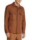 【送料無料】 ゼニア メンズ シャツ トップス Oasi Lino Overshirt Medium Brown Solid