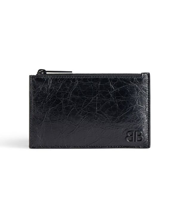 バレンシアガ 革財布 レディース 【送料無料】 バレンシアガ レディース 財布 アクセサリー Monaco Long Coin and Card Holder Black/Black