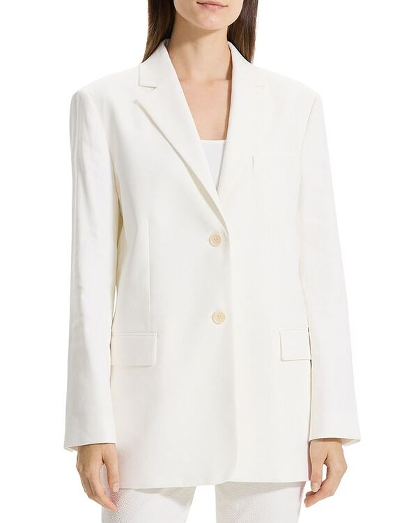 セオリー アウター レディース 【送料無料】 セオリー レディース ジャケット・ブルゾン ブレザー アウター Oversized Blazer Ivory