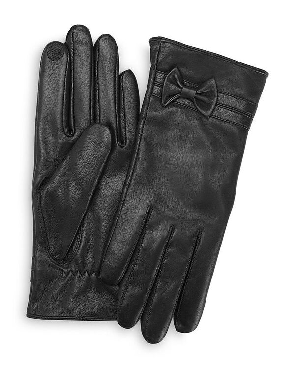 【送料無料】 ロイス レディース 手袋 アクセサリー Lambskin Leather Tech Gloves Black