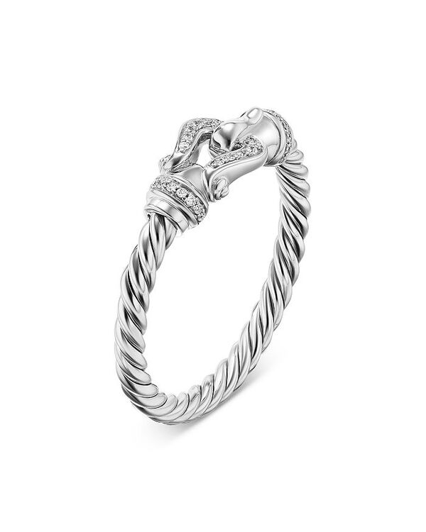  デイビット・ユーマン レディース リング アクセサリー Sterling Silver & Pave Diamond Petite Buckle Ring Silver