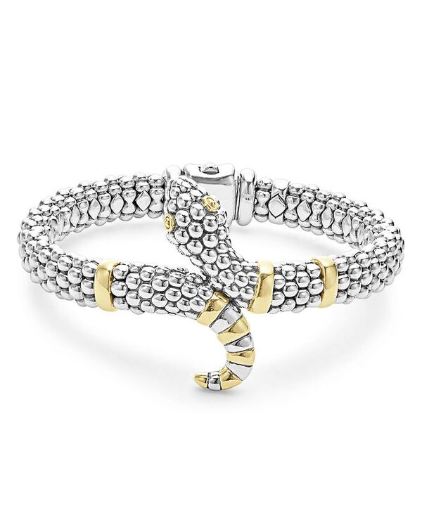 【送料無料】 ラゴス レディース ブレスレット・バングル・アンクレット アクセサリー 18K Yellow Gold & Sterling Silver Rare Wonders Caviar Bead Snake Bracelet Silver/Gold