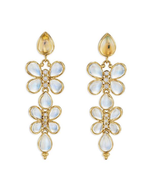 【送料無料】 テンプル セント クレア レディース ピアス・イヤリング アクセサリー 18K Yellow Gold Royal Blue Moonstone & Diamond Luna Flutter Drop Earrings Blue/Gold