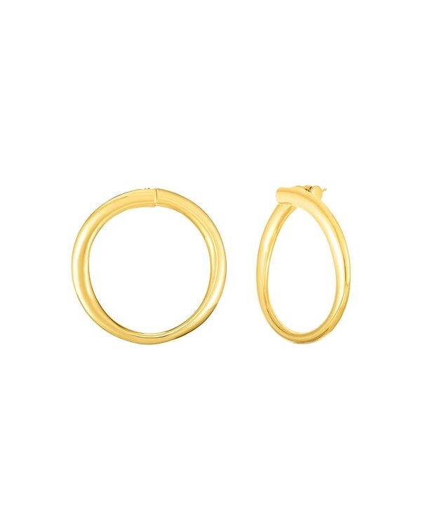 yz o[gRC fB[X sAXECO ANZT[ 18K Yellow Gold Contours Round Hoop Earrings Gold