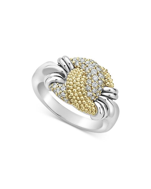 【送料無料】 ラゴス レディース リング アクセサリー Sterling Silver & 18K Yellow Gold Caviar Luxe Diamond Small Knot Ring Silver/Gold