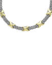 【送料無料】 ラゴス レディース ネックレス・チョーカー・ペンダントトップ アクセサリー 18K Yellow Gold & Sterling Silver Embrace Five Station X Caviar Collar Necklace 16